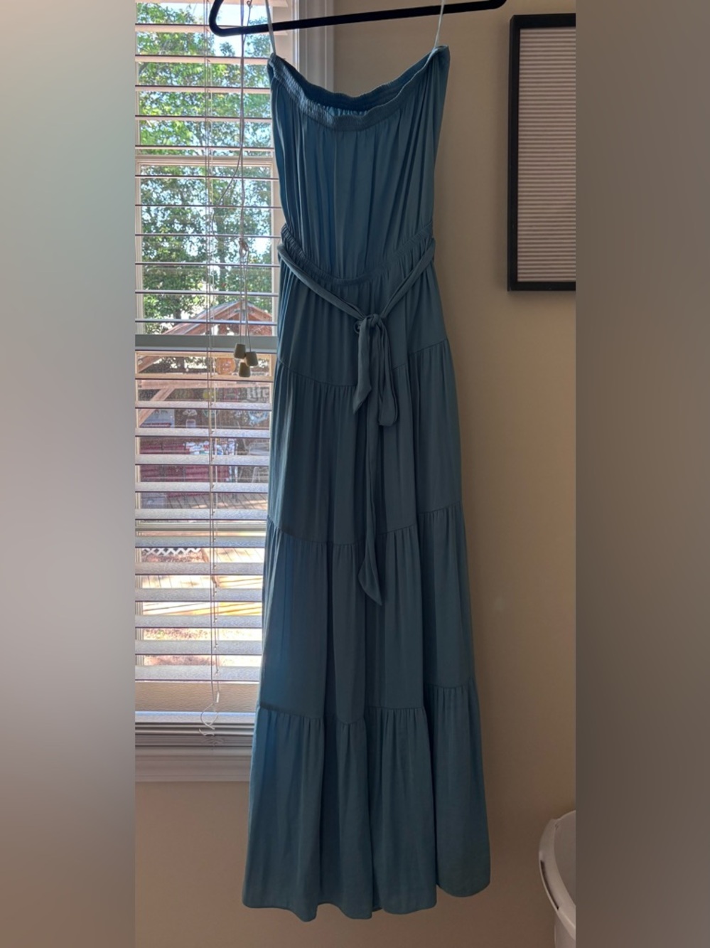 Blue silk maxi